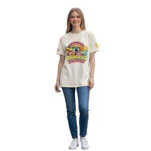 Coca-Cola Graphic Tee Shirt Large Perfect Harmony Retro Rainbow 70's Hippie 1014